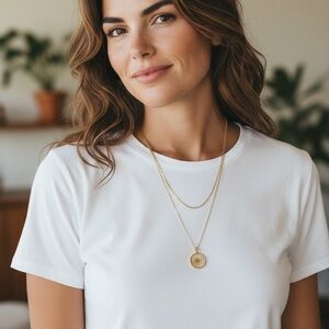 SUCZCH Gold-Tone Pressed Flower Pendant Necklace - Delicate Botanical Jewelry